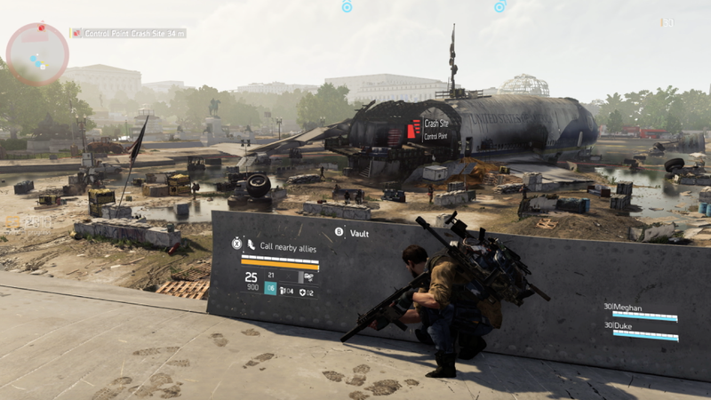 The Division 2, captured from my playthrough of the game’s E3 demo as a few other reporters and I tried to take back control of a wrecked Air Force One.
